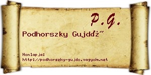 Podhorszky Gujdó névjegykártya